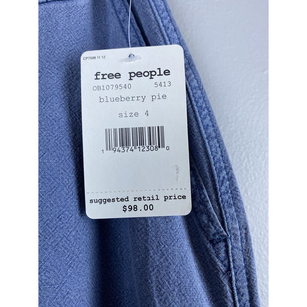 NWT Free People Sz 4 Blueberry Pie Catch Feelings Linen Blend Midi Skirt - Picture 7 of 16